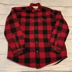 Eddie Bauer Mens Size Large Flannel Shirt Jacket Lumberjack Buffalo Plaid